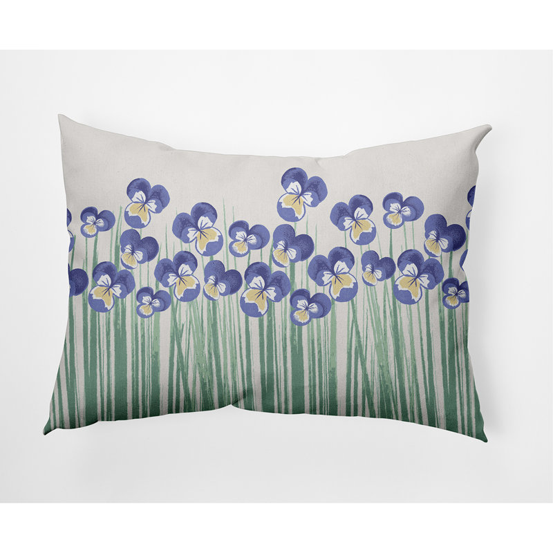 Floral Reversible Throw Pillow, Purple
