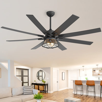 56 Inch Farmhouse Ceiling Fan With Lights & Remote Control, Quiet Reversible Dc Motor, Wooden Blades,  Glass Lampshade - Ideal For Bedroom, Living Room, Dining Room