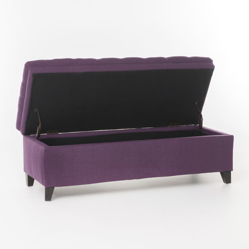 49.29D X 20.98W 18.30H Purple - Fabric, Birch Legs Living Room Functional Decor Elegant Storage Compartment 50D 20.5W 18.3H Classy