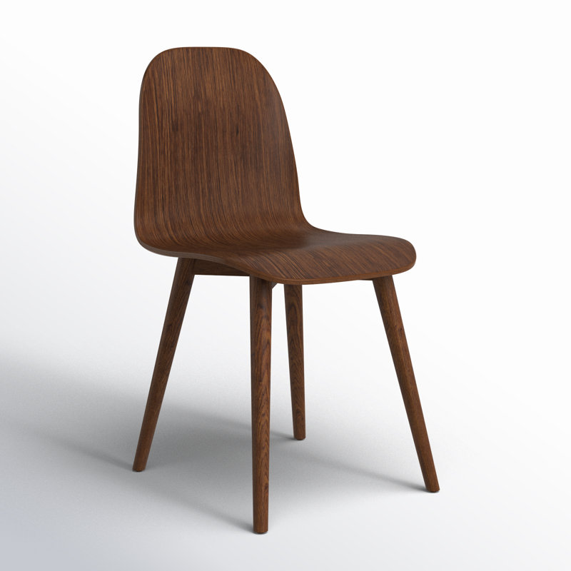 Brown Bent Wood Mid-Century Modern Dining Chair