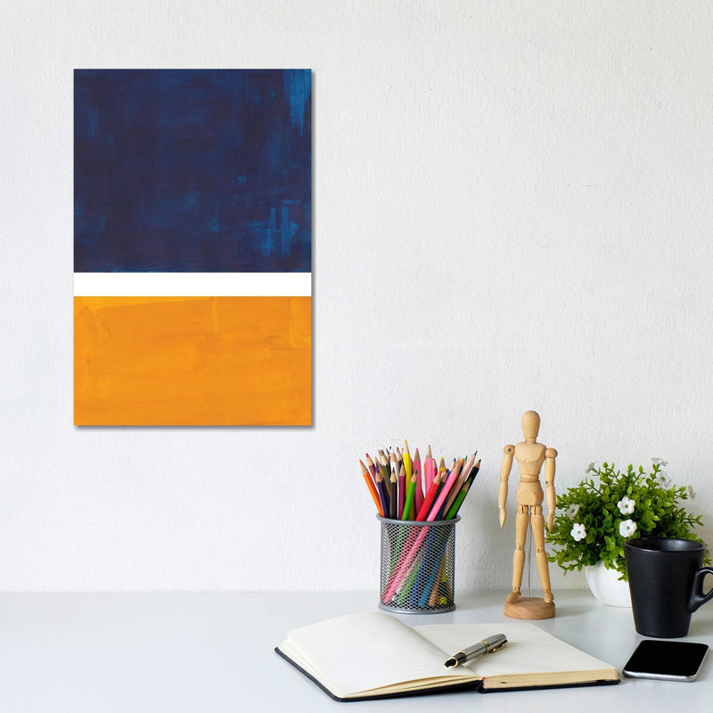 Rothko Remake Navy Gold by EnShape - Wrapped Canvas Print, 20.32 cm H x 30.48 cm W