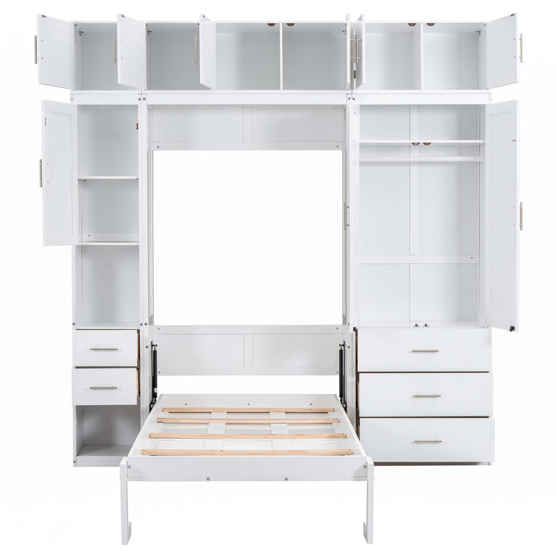 Lit escamotable avec casiers et armoires Murphy, Simple