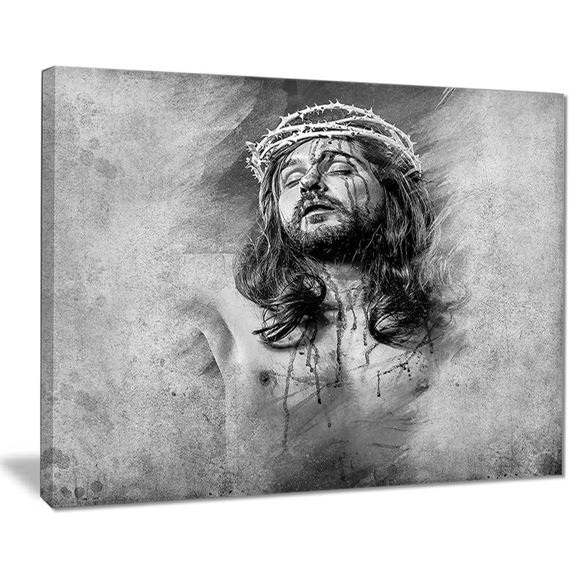 Reproduction d’art graphique sur toile tendue Jesus Christ, H 16 po x l 32 po x p 1 po