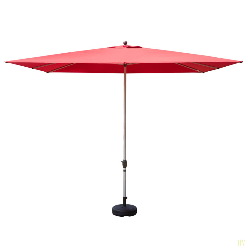 Parasol de patio rectangulaire avec manivelle (base non incluse), Rouge brique