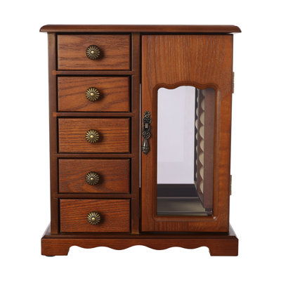 Boîte de rangement de bureau avec 5 tiroirs (brun clair)