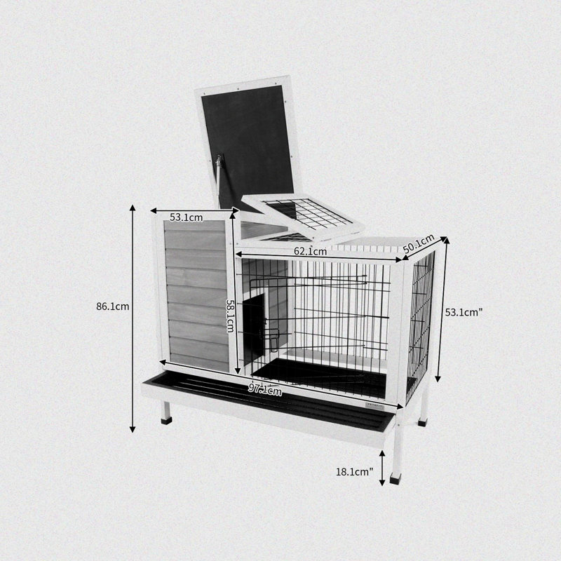 Cage pour petits animaux Deantre, Gris foncé / Blanc