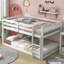 Twin Over Twin Floor Bunk Bed,Pink-2123298598