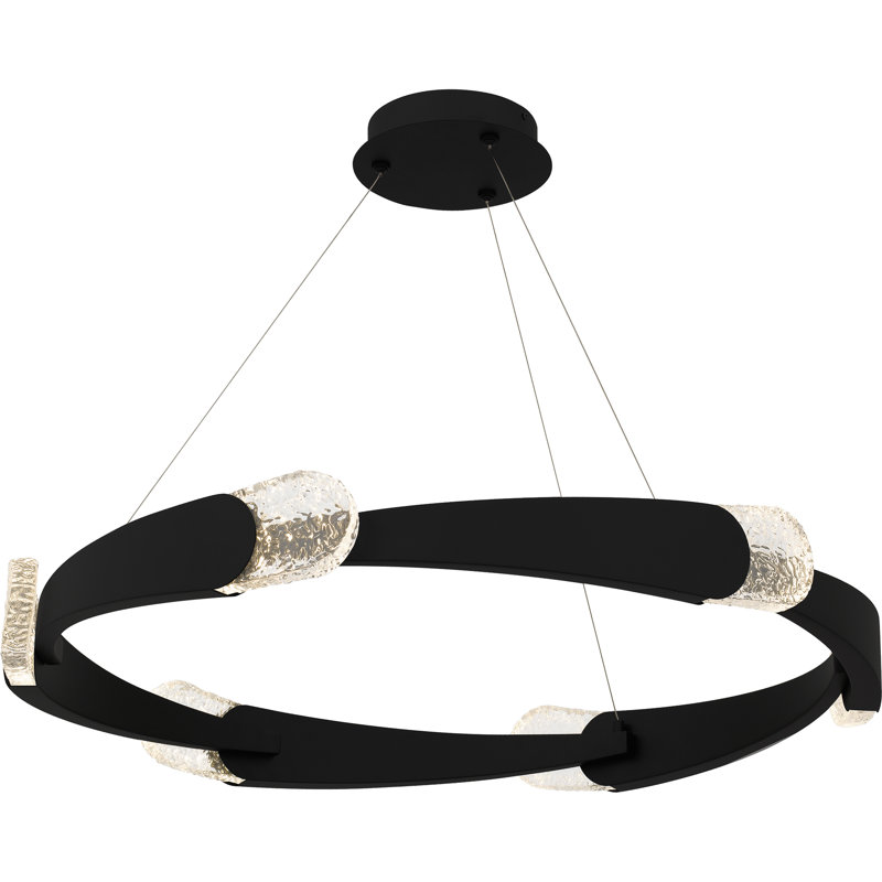 Luminaire suspendu DEL safran intégré, H 4 po x l 34 po x P 34 po