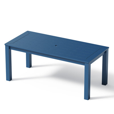 Table de salle à manger d'extérieur 68,9 "avec trou pour parasol
