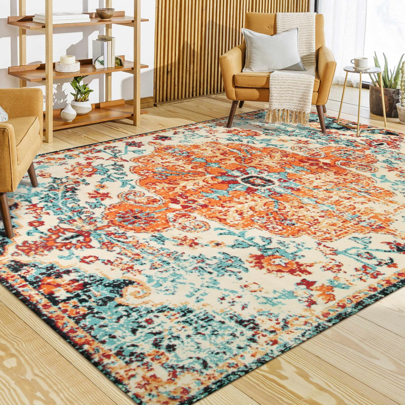 Govan Machine Washable Traditional Tribal Vintage Area Rugs, Rectangle 8' x 10'