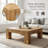 Minimalist Solid Wood Coffee Table with Block Legs, Wabi-Sabi and Nordic Style Design