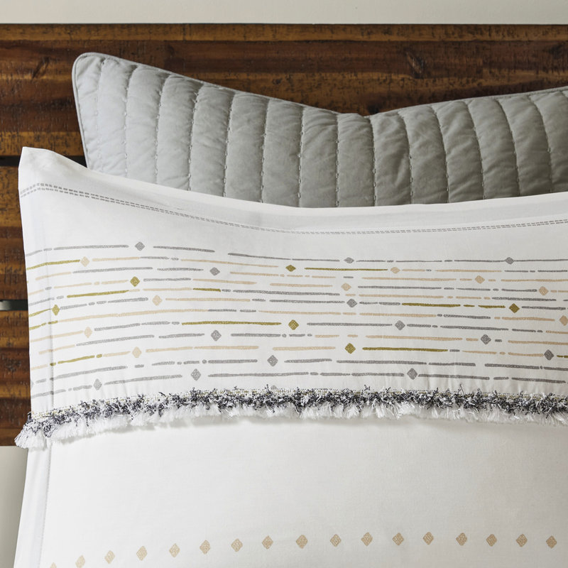 Housse de couette 100% coton avec pampilles - Grand lit double / grand coloré