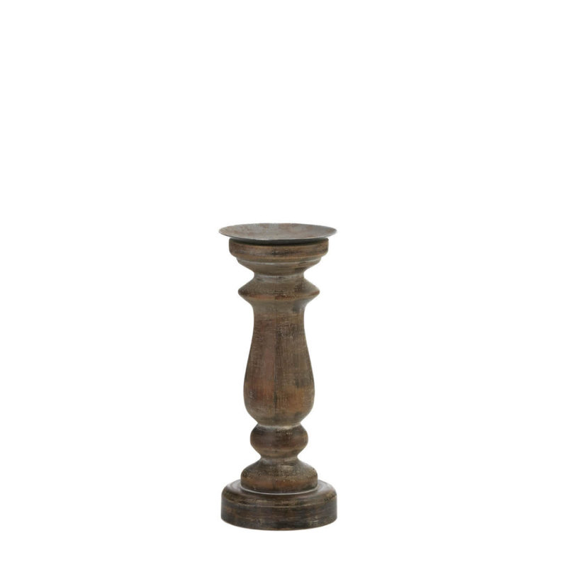 PORTE-BOUGIE EN BOIS DE STYLE ANTIQUE COURT