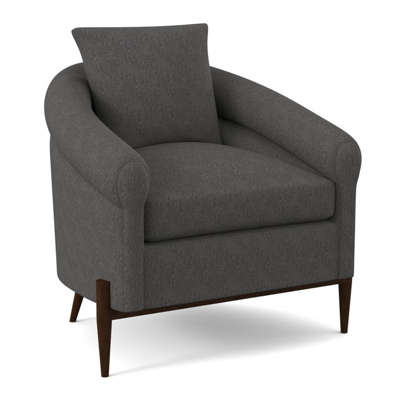 Jaxson Armchair, American Walnut, Filigree Ivory 100% Polyester