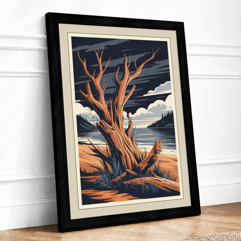 Weathered Oak At Dusk Rustic - Print, Black, A4 - 29.7 x 21.0 cm
