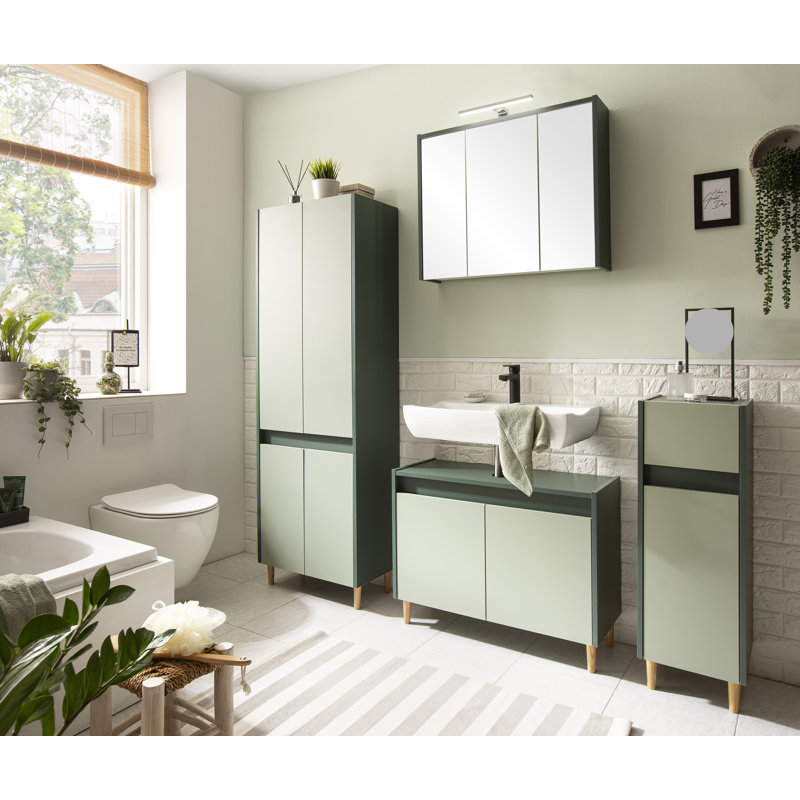 Collingswood Freestanding Under Sink Cabinet, Forest Green/Pistachio