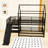 Metal Bunk Bed With House-Shaped, Slide And Guardrails-1724166142