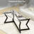 Modern Geometric Glass Coffee Table with Cross-Leg Base - Minimalist Design for Living Room-321673194-321673188