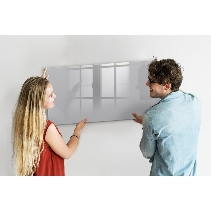 Magnetic Glass Dry Erase Board, Light Grey