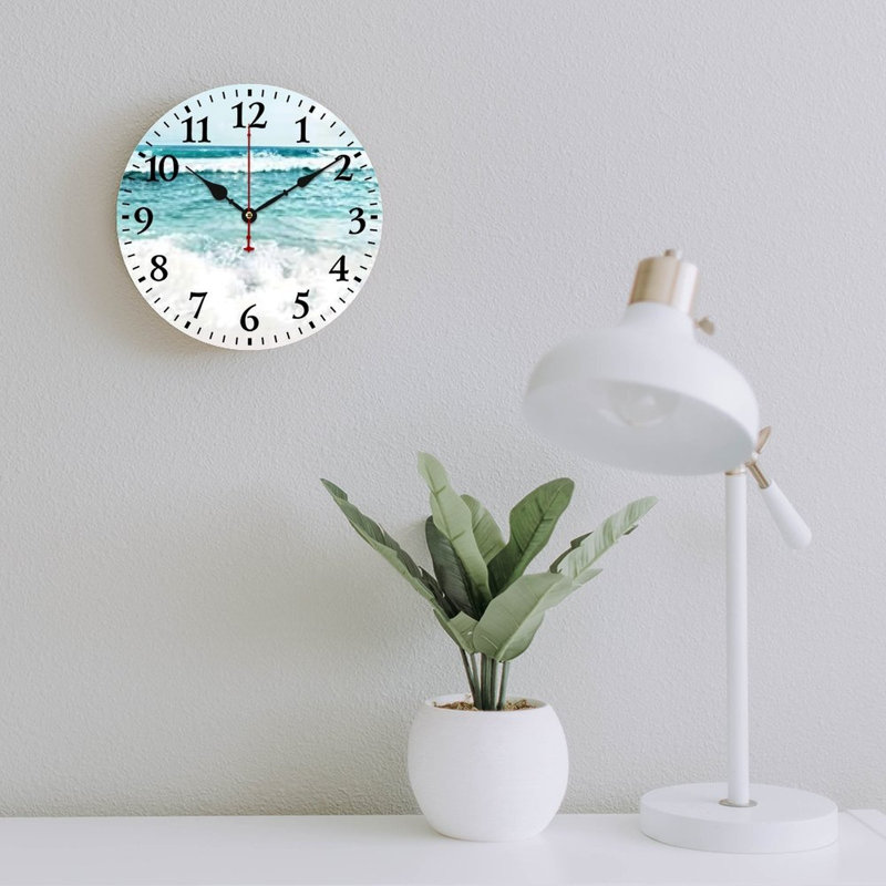 Horloge murale turquoise 12 "x 12" pour patio