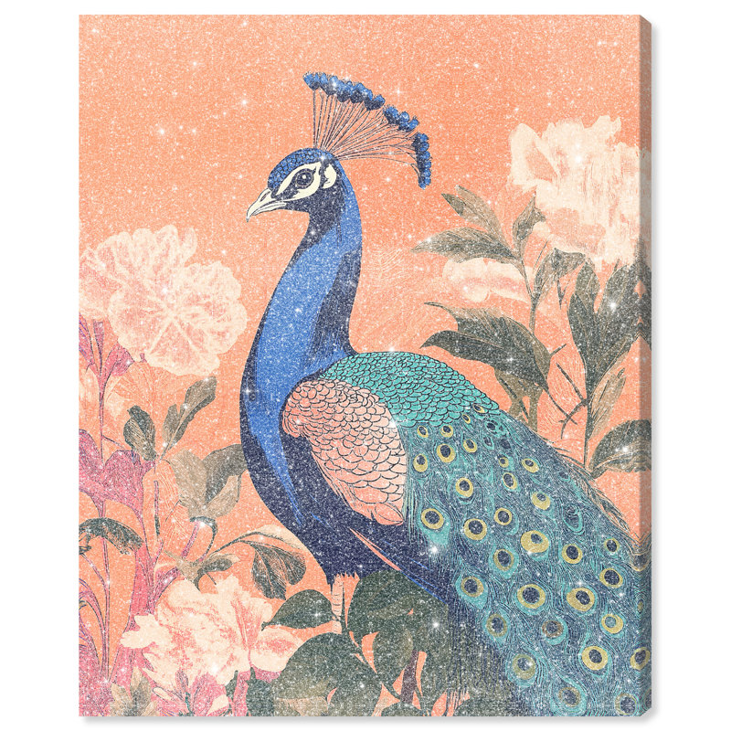 Peacock Garden Dance Canvas Animals Print by Oliver Gal, 20"H x 16"W, Canvas Unframed