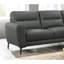 Canapé modulaire en L 2 pièces en cuir L anthracite avec accoudoirs élégants-900302760