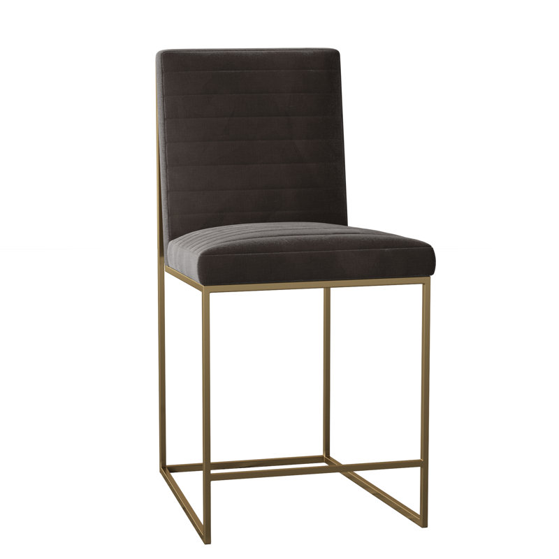 Uma Upholstered Stool with Metal Frame, 9953 Mink