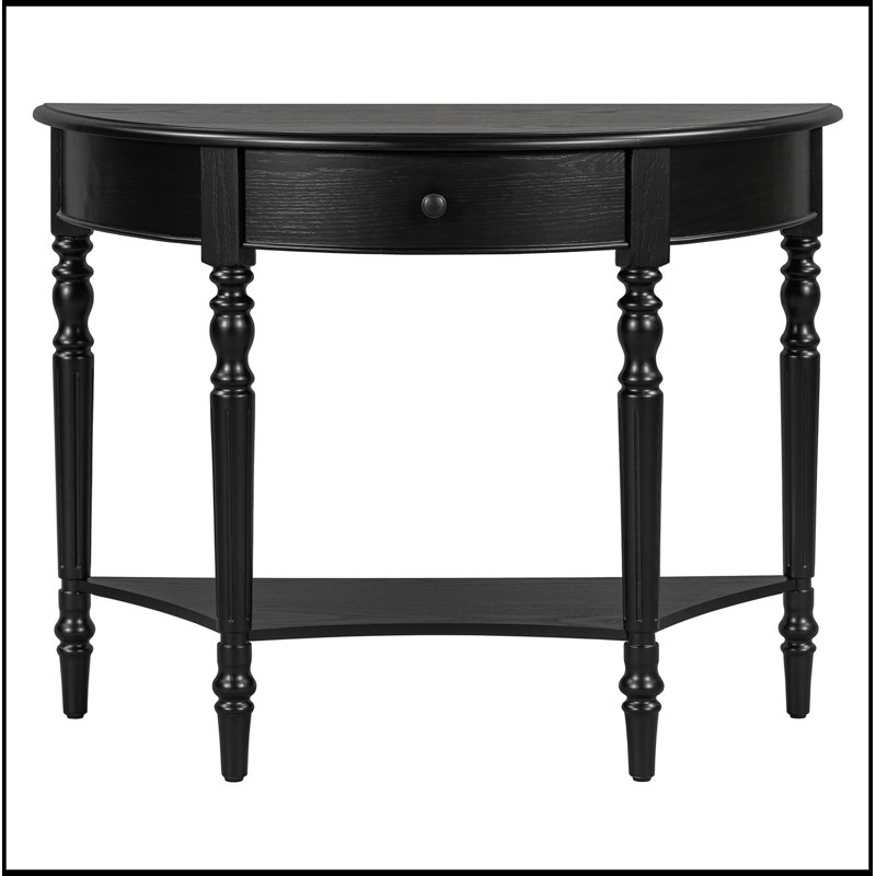 Demi-lune Tenisha avec tiroir et tablette, Black