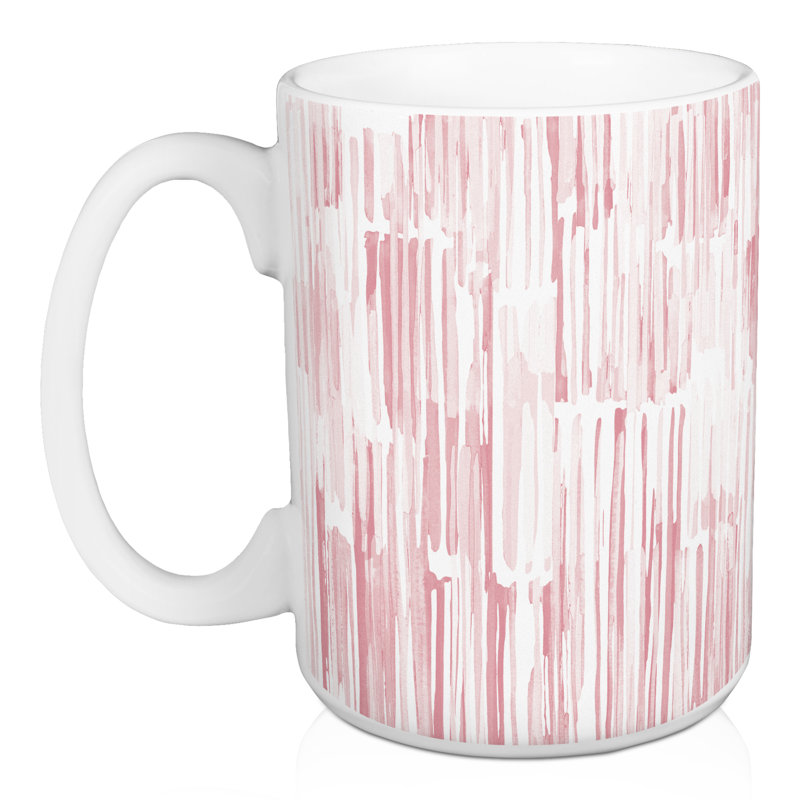 Grande tasse à motif d'aquarelle bleue, Rose