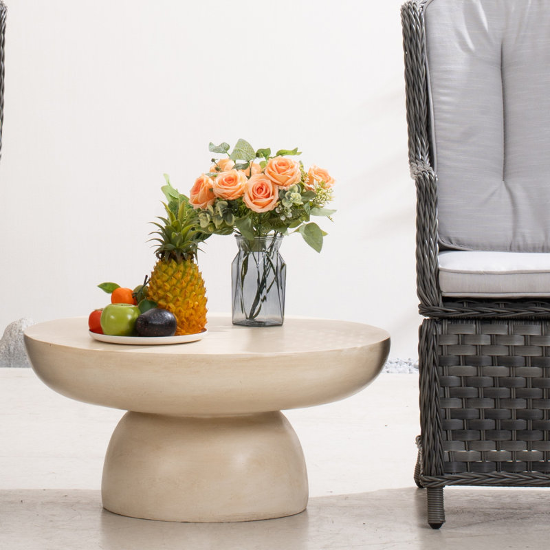 Table ronde 27,55 "avec base piédestal, Beige