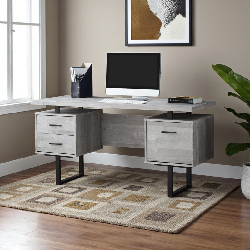 Bureau d'ordinateur 2 tiroirs Frey