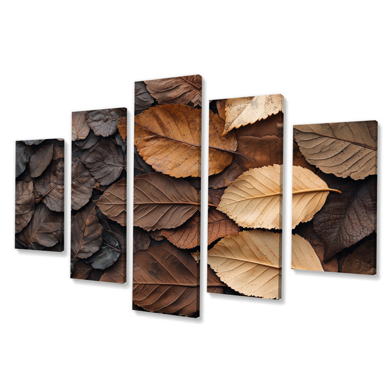 Espresso feuilles veines de la nature II - feuilles - art mural traditionnel pour salon diamant