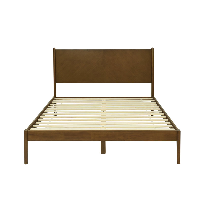 Aisen Solid Wood Panel Headboard Bed Frame - Thumbnail 4