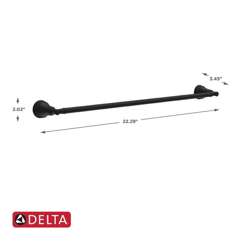 Mylan 18 in. Wall Mount Towel Bar with 6 in. Extender Bath Hardware Accessory in Matte Black
