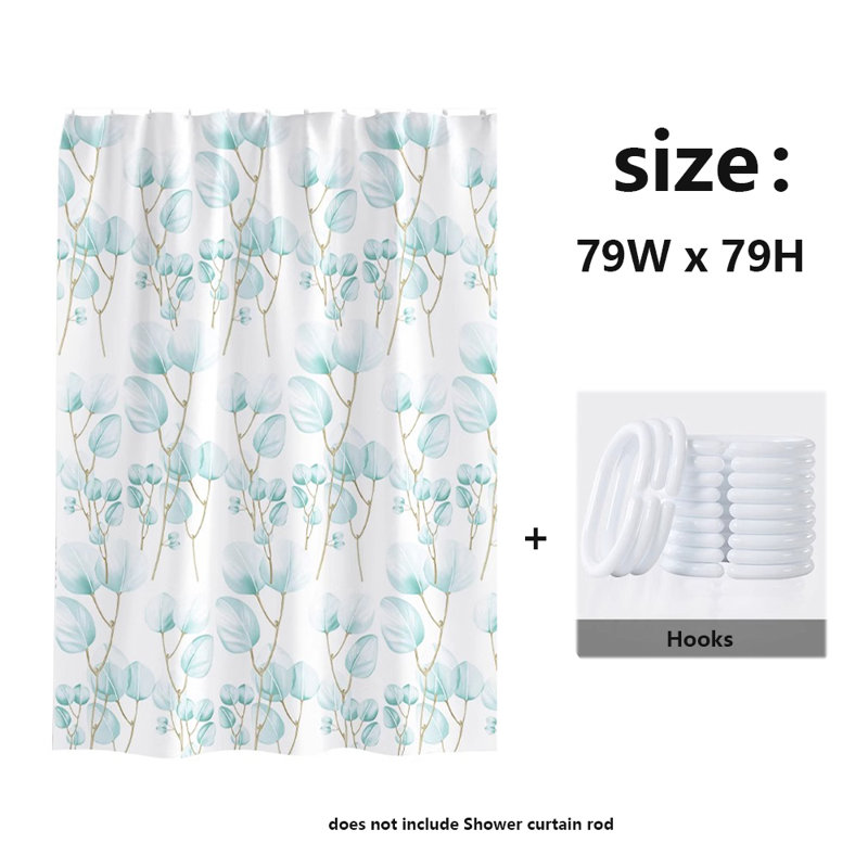 Quick-Dry Polyester Shower Curtain, 79"H x 79"W
