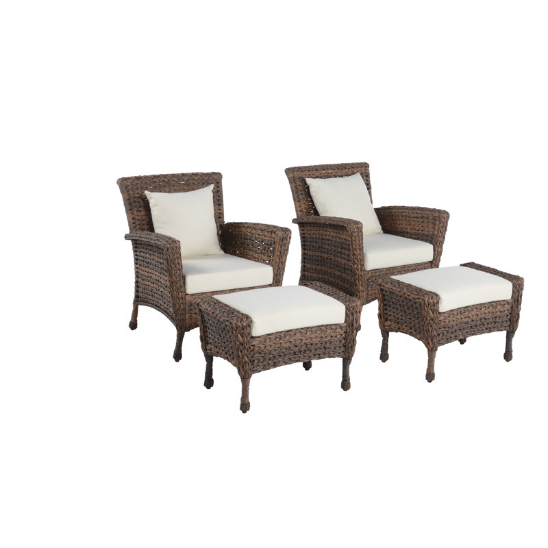Ensemble de chaise de patio avec coussins 4 pièces Lanier