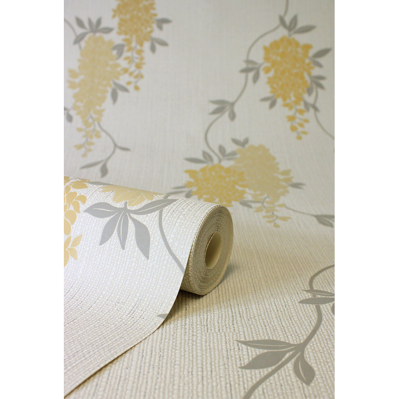 Papier peint Aisla Wisteria, Jaune