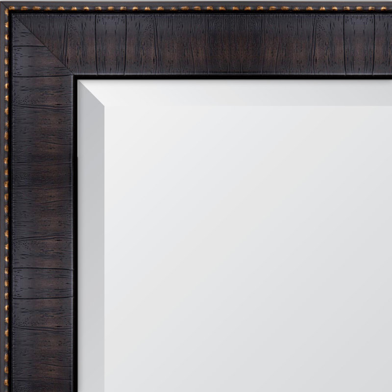 Miroir mural à cadre en résine, H 42 po x l 30 po, Espresso