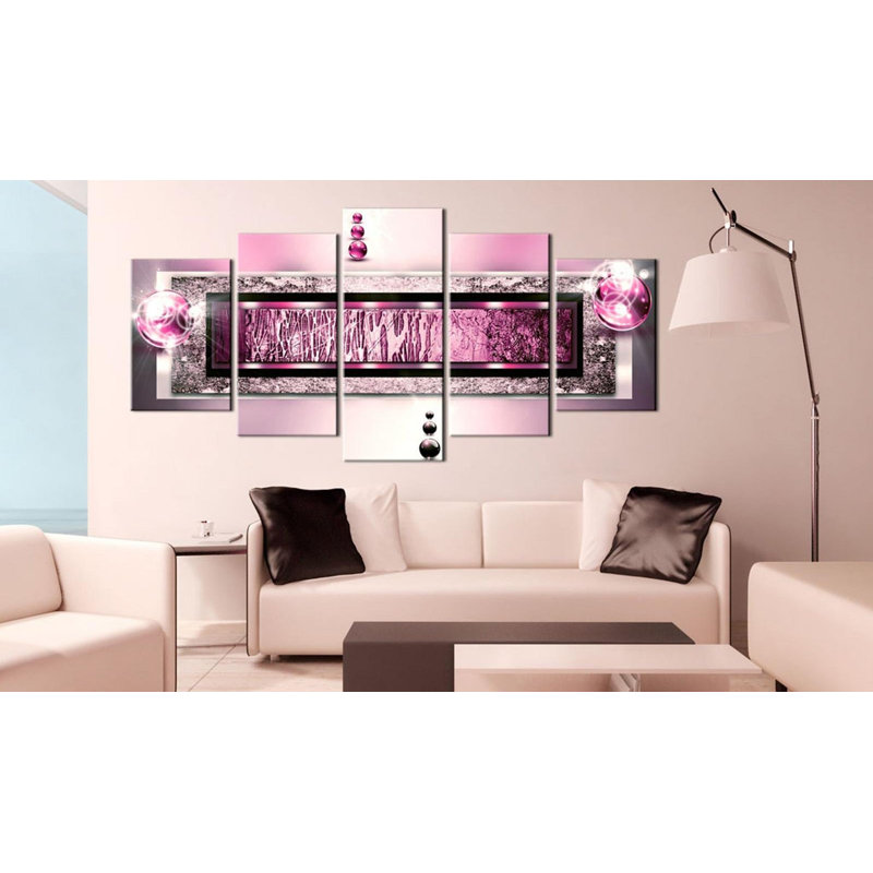 " Cyclamen Dream " 5 - Pieces, 40" H x 80" W x 0.7" D