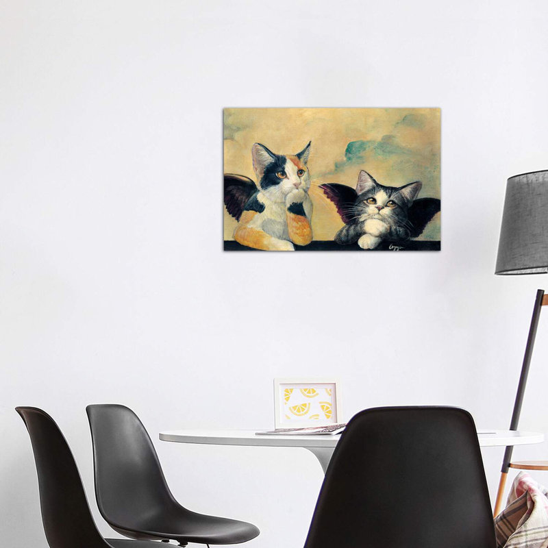 Cherub Kittens by Melinda Copper - Wrapped Canvas Painting, 101.6 cm H x 66.04 cm W x 1.91 cm D