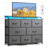TV Stand with 8 Fabric Drawers & LED Lighting-150144912