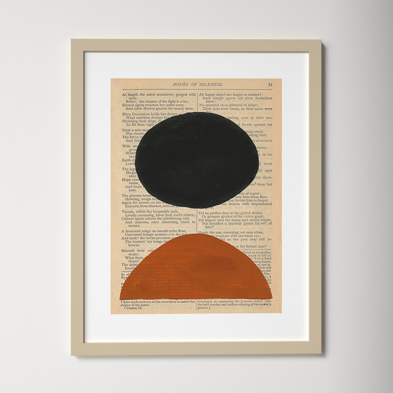 Modern Prose III by W. Stramel, Brown Framed Paper, 29.38" H x 23.38" W x 0.88" D