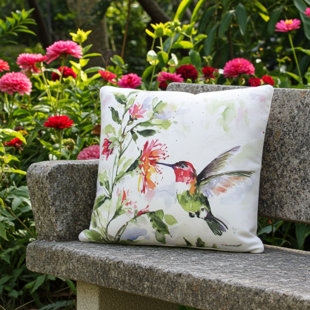 Hummer With Hanging Plant 2 - Decorative Pillow
