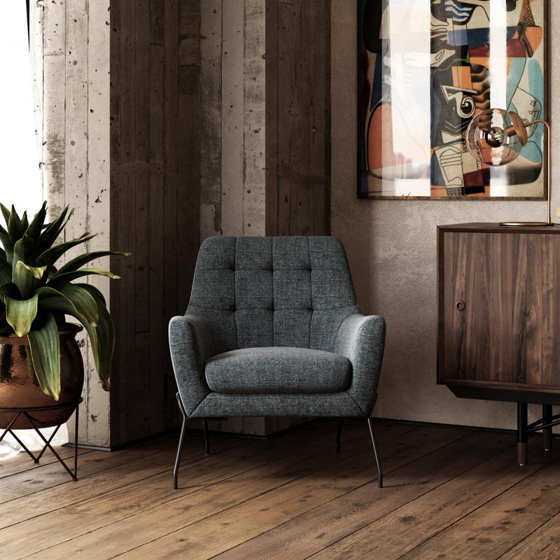 Leann Upholstered Accent Chair, Charcoal
