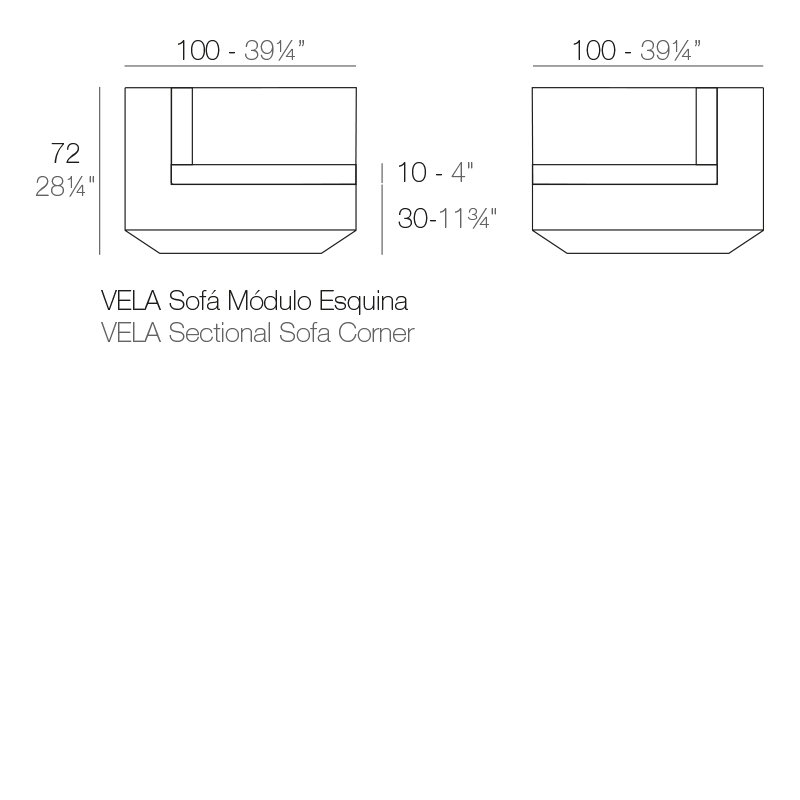 Vela - Canapé d'angle modulaire - Basic, Bronze