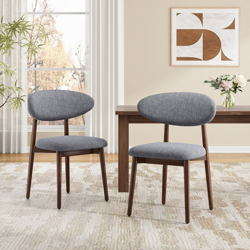 Chaise rembourrée en bois massif, Gris foncé