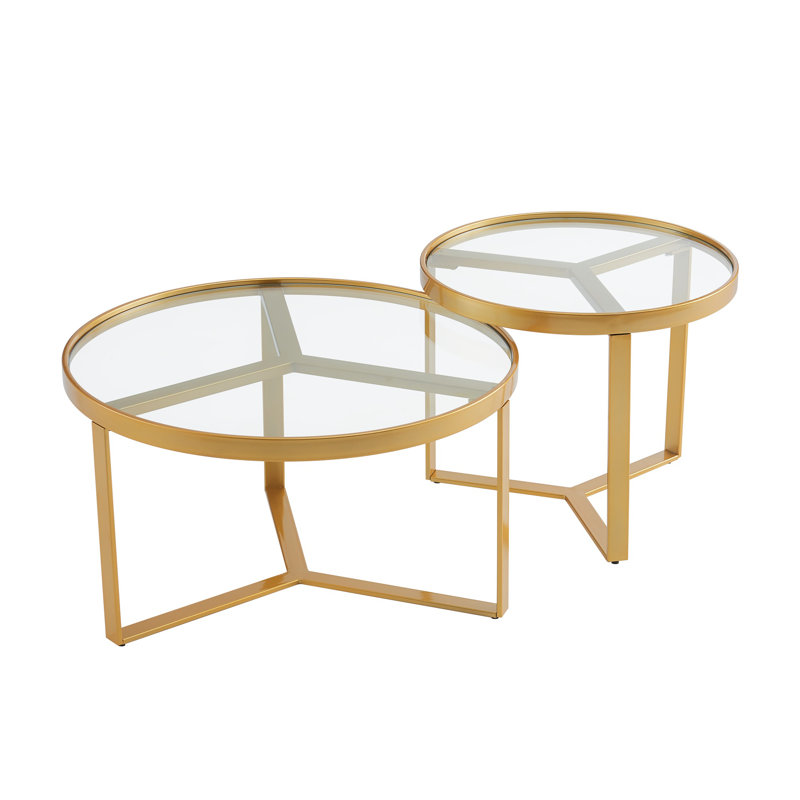 Glass Top Nesting Coffee Table