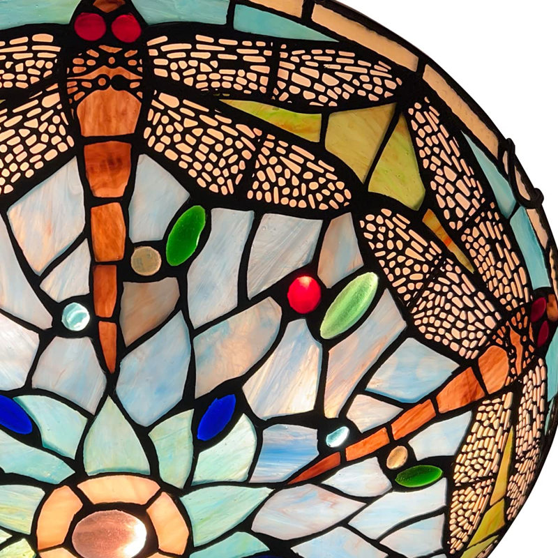 Glass Flush Mount, Light Blue