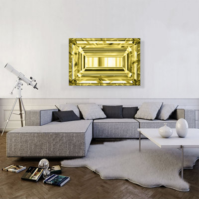 " Yellow Emerald Cut Diamond Jewel "