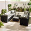 Miacomet Modular PE Rattan Garden Sofa Set and Table for Modern Gardens and Patios (Cover Included)-2147318905-2090814644